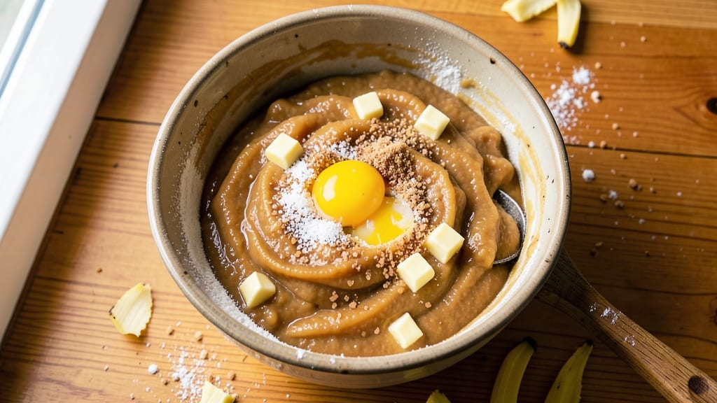All-In-One Banana Bread Recipe: Moist Crumb and Streusel Swirls in One Bowl