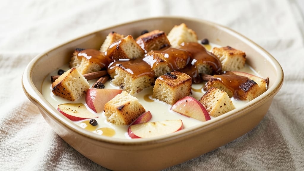 Apple Cider Bread Pudding Recipe: Spiced Apple Streusel Swirls and Creamy Cider Core